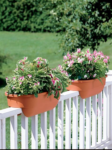 over railing flower box planter